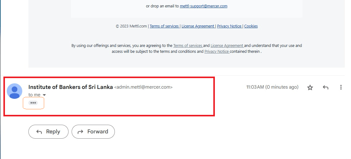 Click on the three dots (⋯) in your email thread to expand and view the active link.